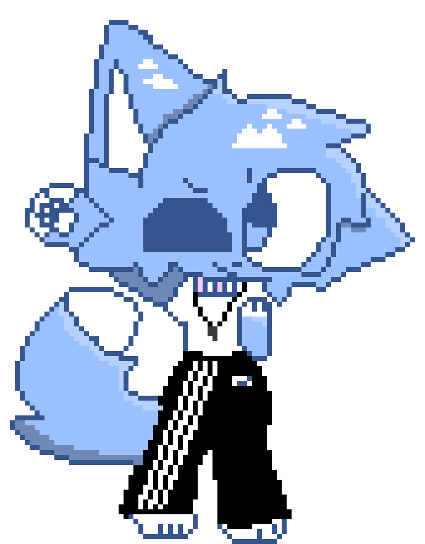 Shaded pixel art Cloudy - Drawn by my AMAZINGG friend Bloo!